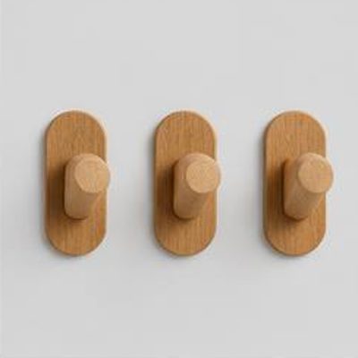 Wooden Coat Hooks, Set of 3