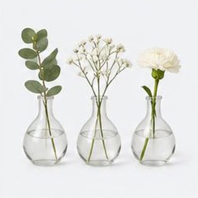 Glass Bud Vase Trio