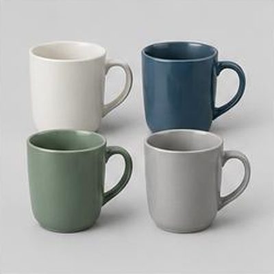 Ceramic Coffee Mug, Set of 4